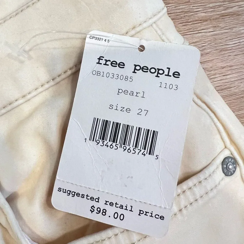 Free People x We the Free, Pearl Velvet Skinny Pants, Raw Ankle Cut, Women’s 27